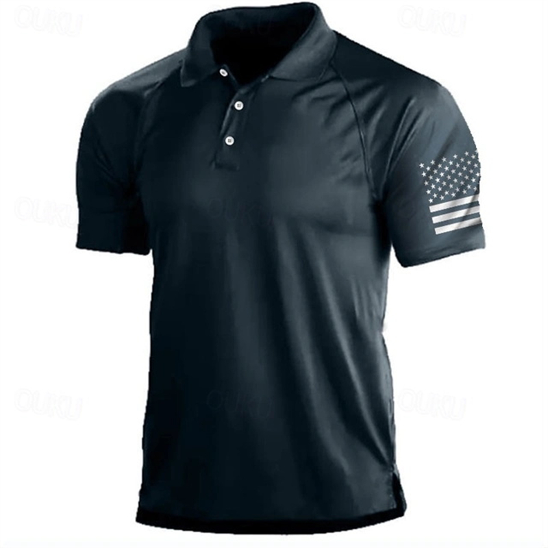 Golf Equipment For Sale - 3D Baskı ABD Bayrağı Desen Polo
