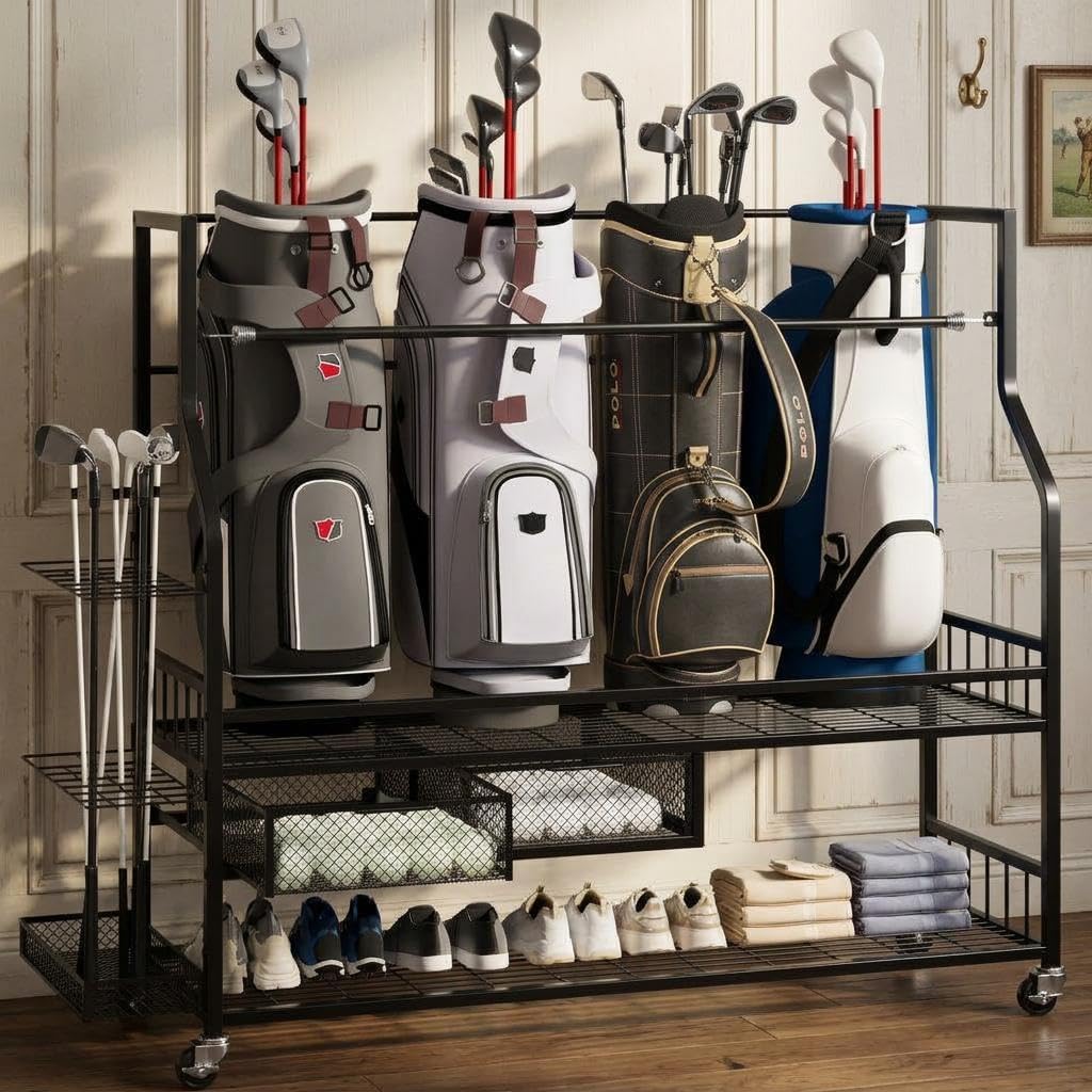 Golf Equipment Garage Organizer - Çekmeceli Golf Çantası Saklama Garaj Düzenleyici