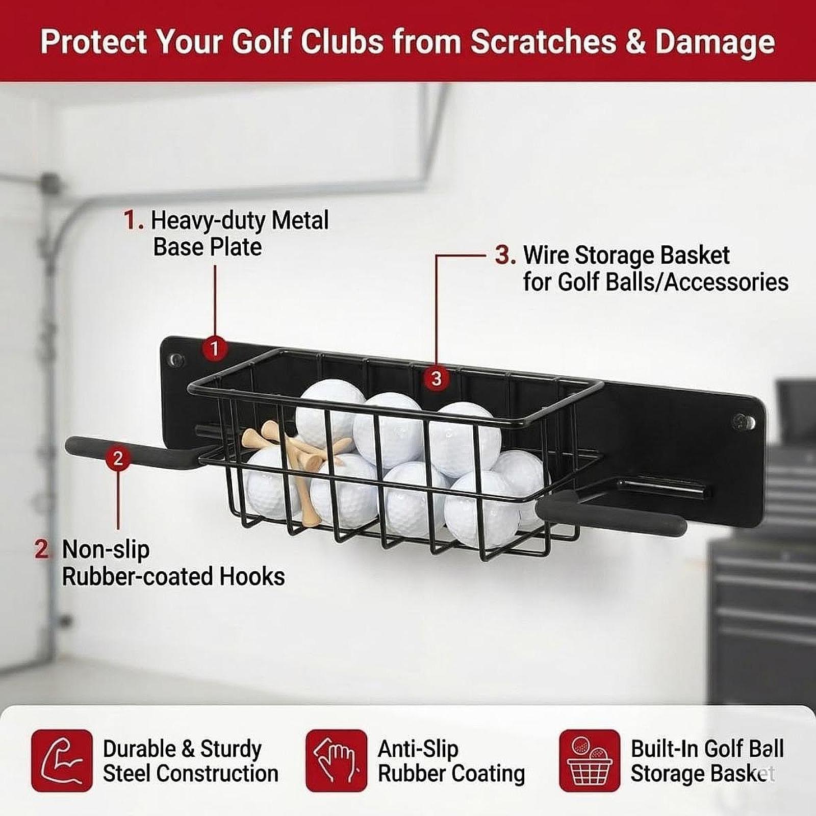 Yer Tasarruflu Golf Ekipmanlar - Golf Equipment Garage Organizer incelemesi ve fiyatı