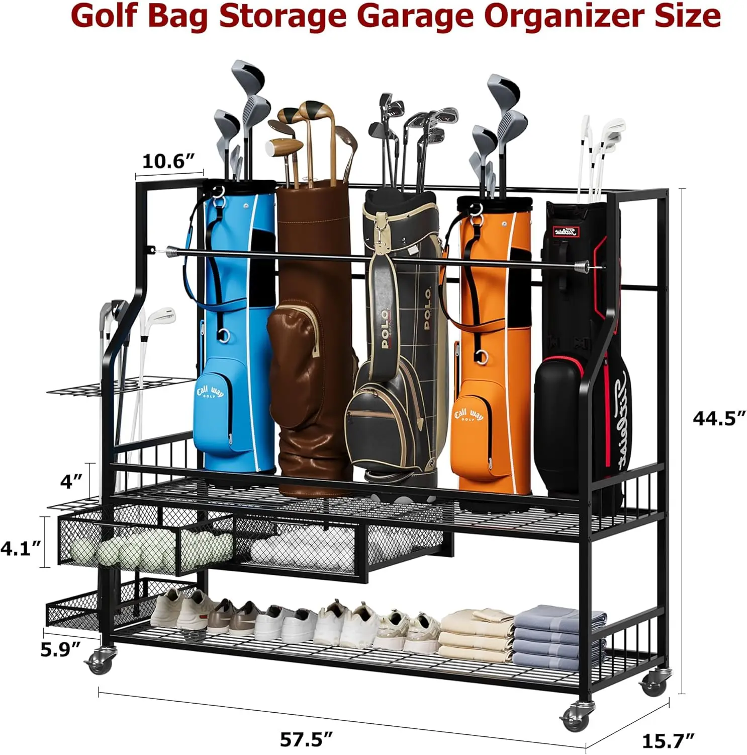 Çok Fonksiyonlu Tekerlekli Gol - Golf Equipment Garage Organizer incelemesi ve fiyatı