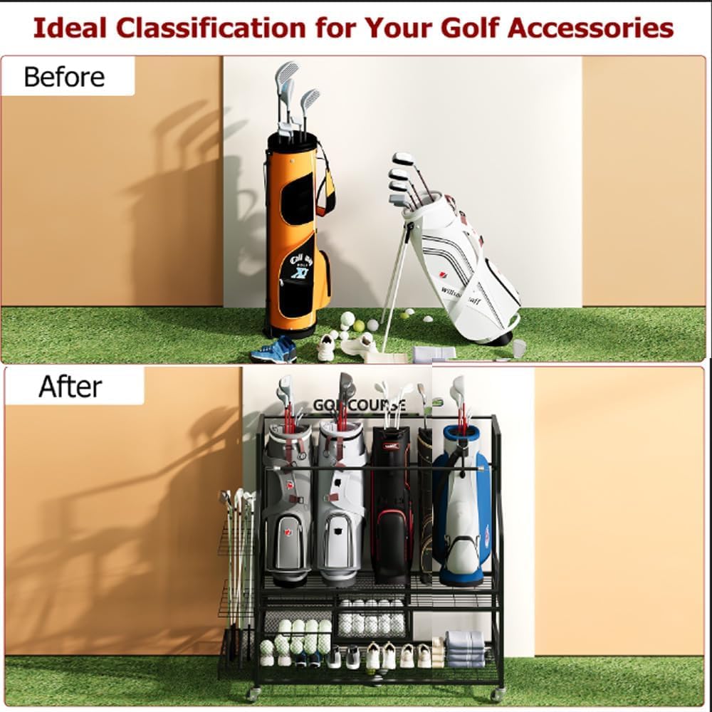 Çekmeceli Golf Çantası Saklama - Golf Equipment Garage Organizer incelemesi ve fiyatı
