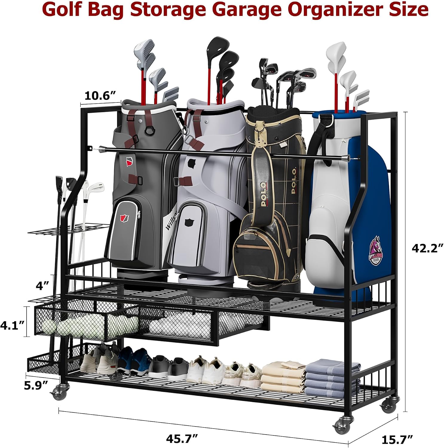 Çekmeceli Golf Çantası Saklama - Golf Equipment Garage Organizer incelemesi ve fiyatı